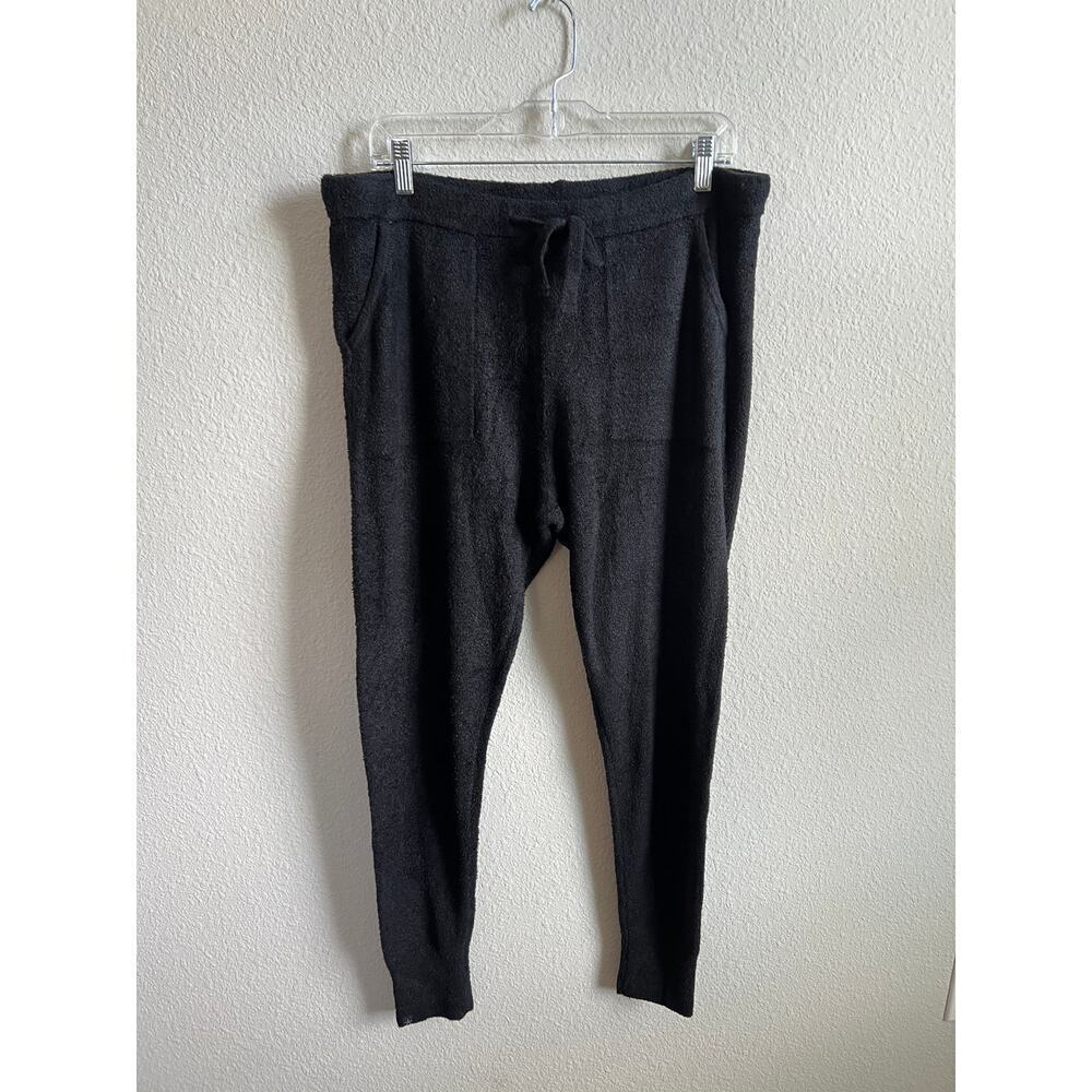 Barefoot Dreams Black CozyChic Lite Soft Knit Jogger Pants Women's Large NEW - Picture 2 of 7